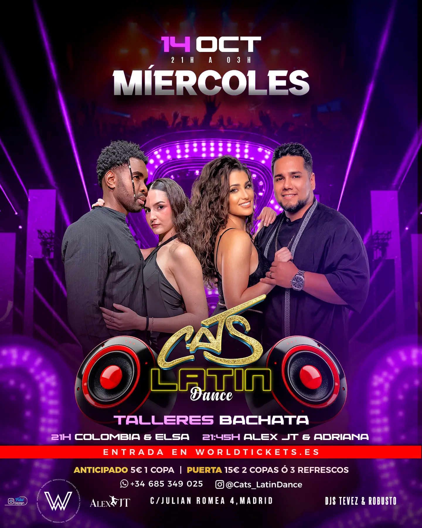 CATS LATIN DANCE MIERCOLES 14